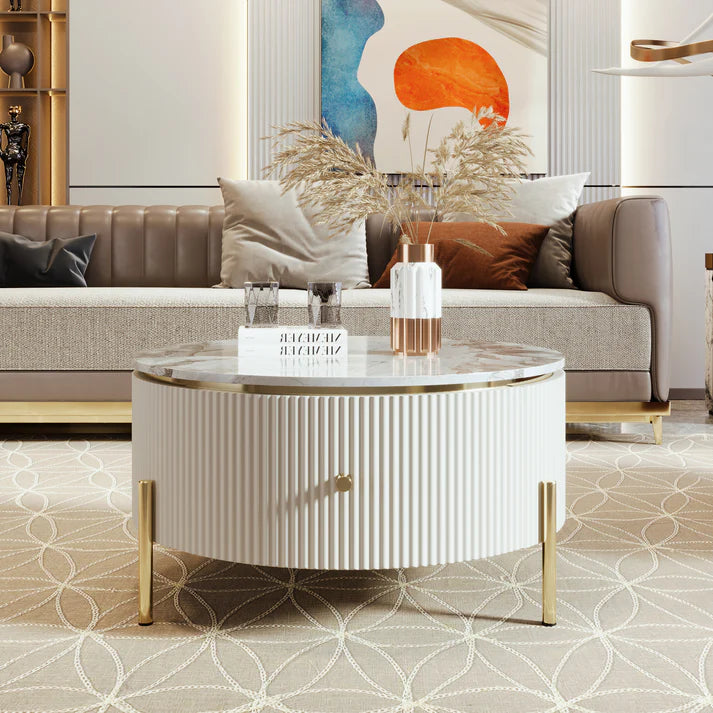 Round  Table With Marble Top