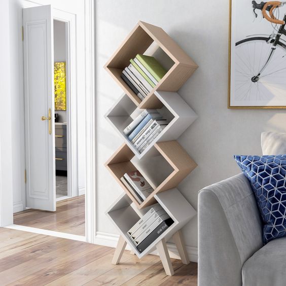 Arhab Corner Bookcase - On Wood Products