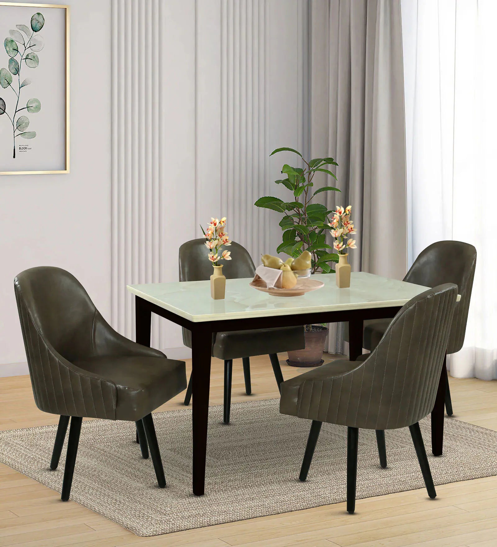 Nidia Leatherette Dining Chair's - On Wood Products