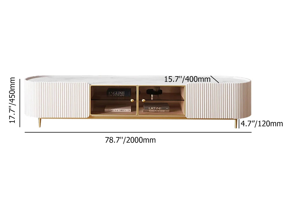 Fluted Tv Unit in PU Finish - On Wood Products