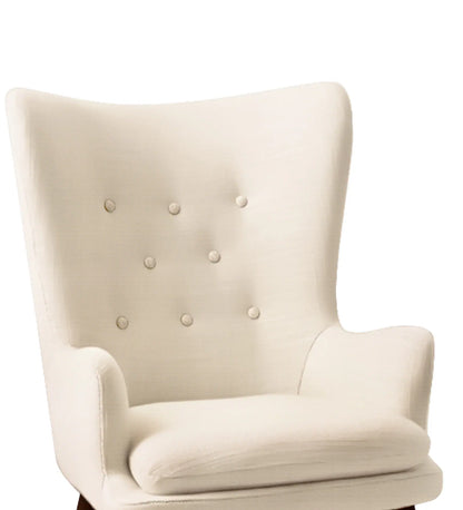 Cream Tufted Accent Chair - On Wood Products