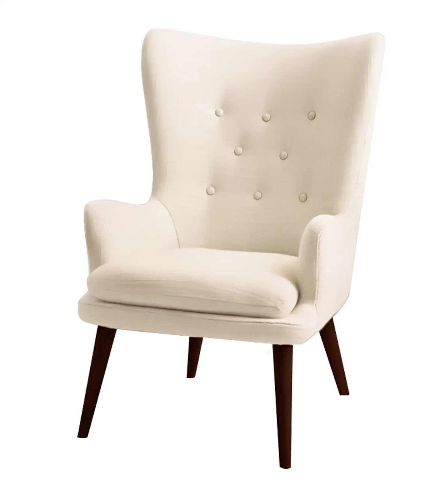 Cream Tufted Accent Chair - On Wood Products