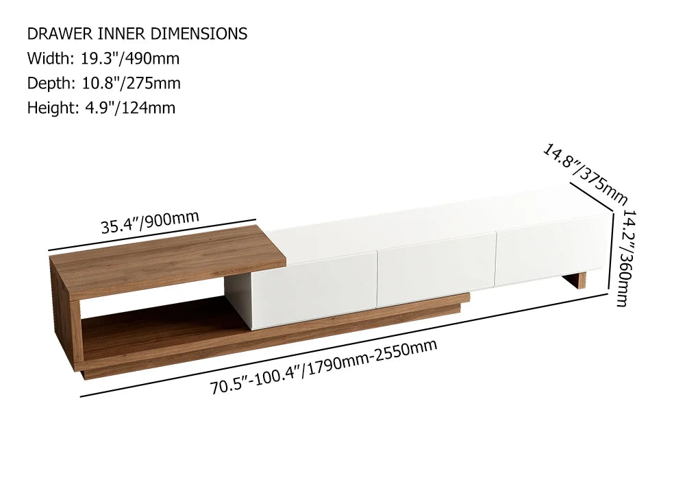 Brown and White Tv Stand in Laminated Finish - On Wood Products