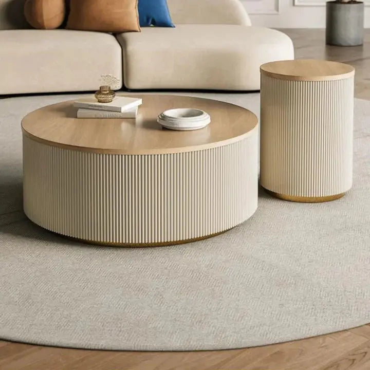 Round Coffee Table with Groves 