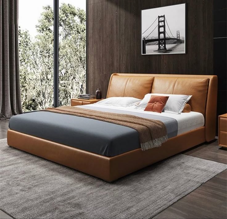 Korean Leather Upholshed Bed