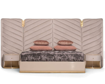 Excelsior Italian Velvet Luxury Bed - On Wood Products