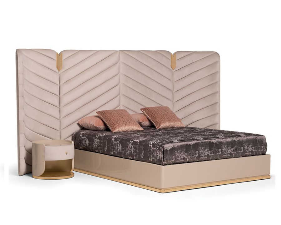 Excelsior Italian Velvet Luxury Bed - On Wood Products