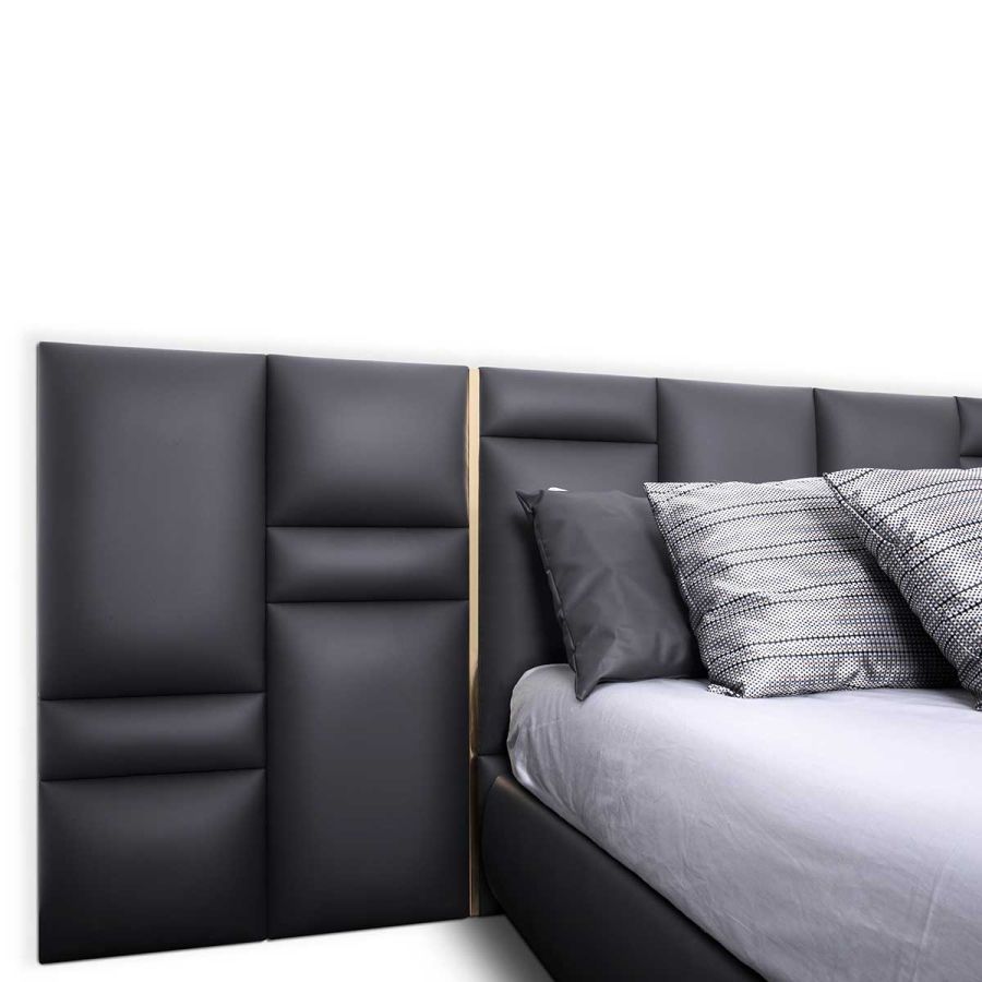 Executive Gold Plated Bed with Extra Wide Headboard - On Wood Products