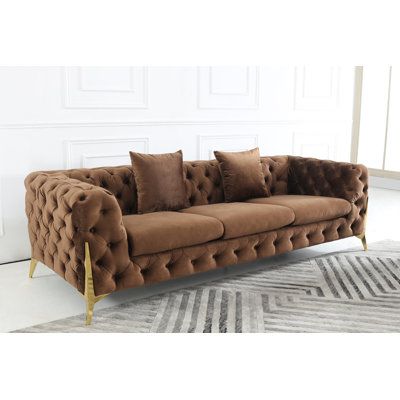 Savile Modern Luxury Tufted Living Room Sofa - On Wood Products