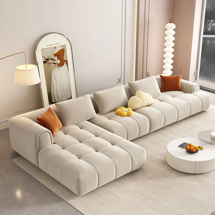 Grandeur Cloud Velvet Sofa Ensemble - On Wood Products