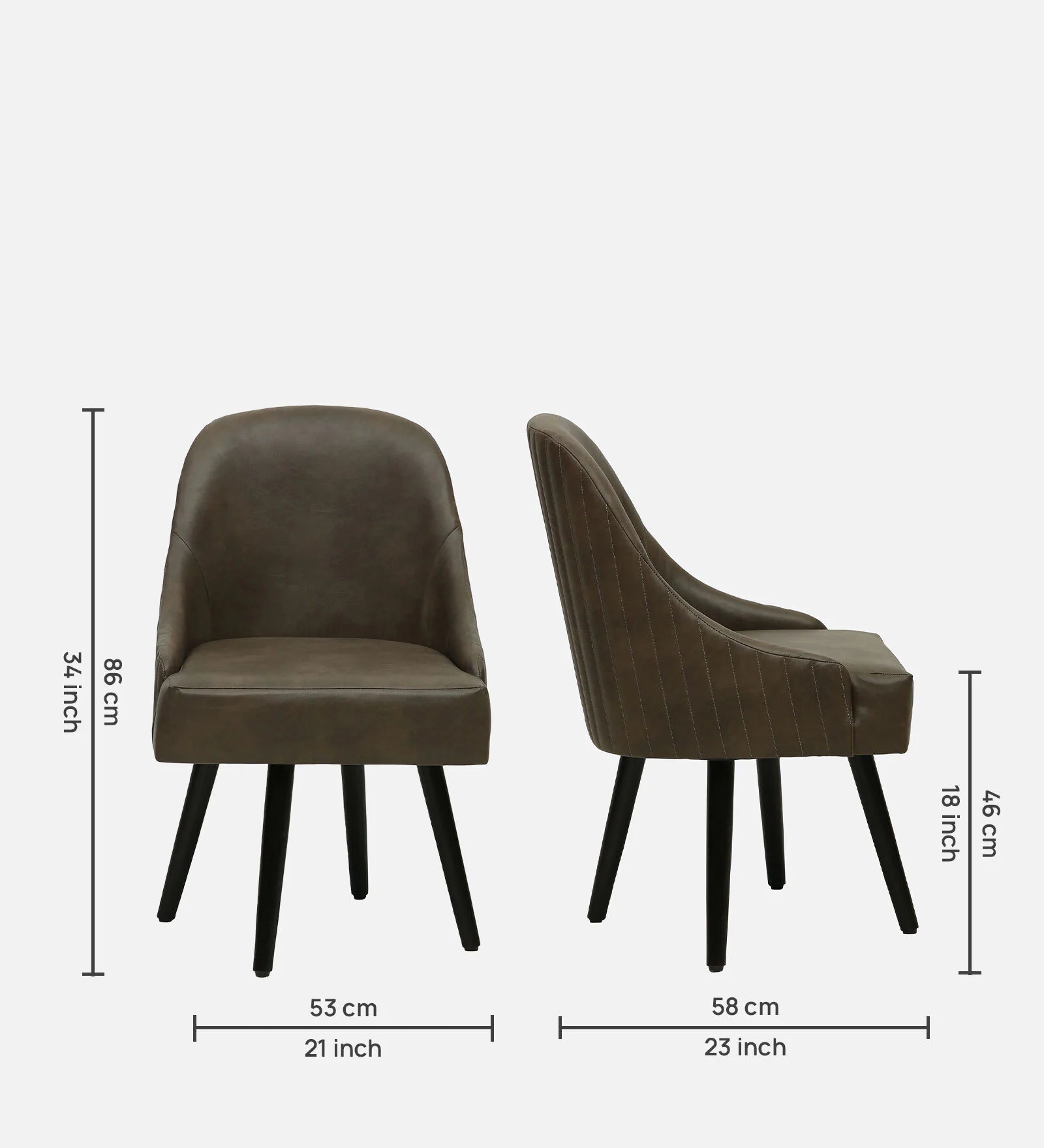 Nidia Leatherette Dining Chair's - On Wood Products