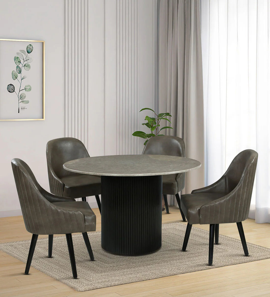 Nidia Leatherette Dining Chair's - On Wood Products