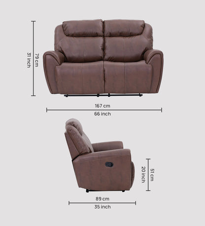 Muar Two-Seater Leatherette Recliner - On Wood Products