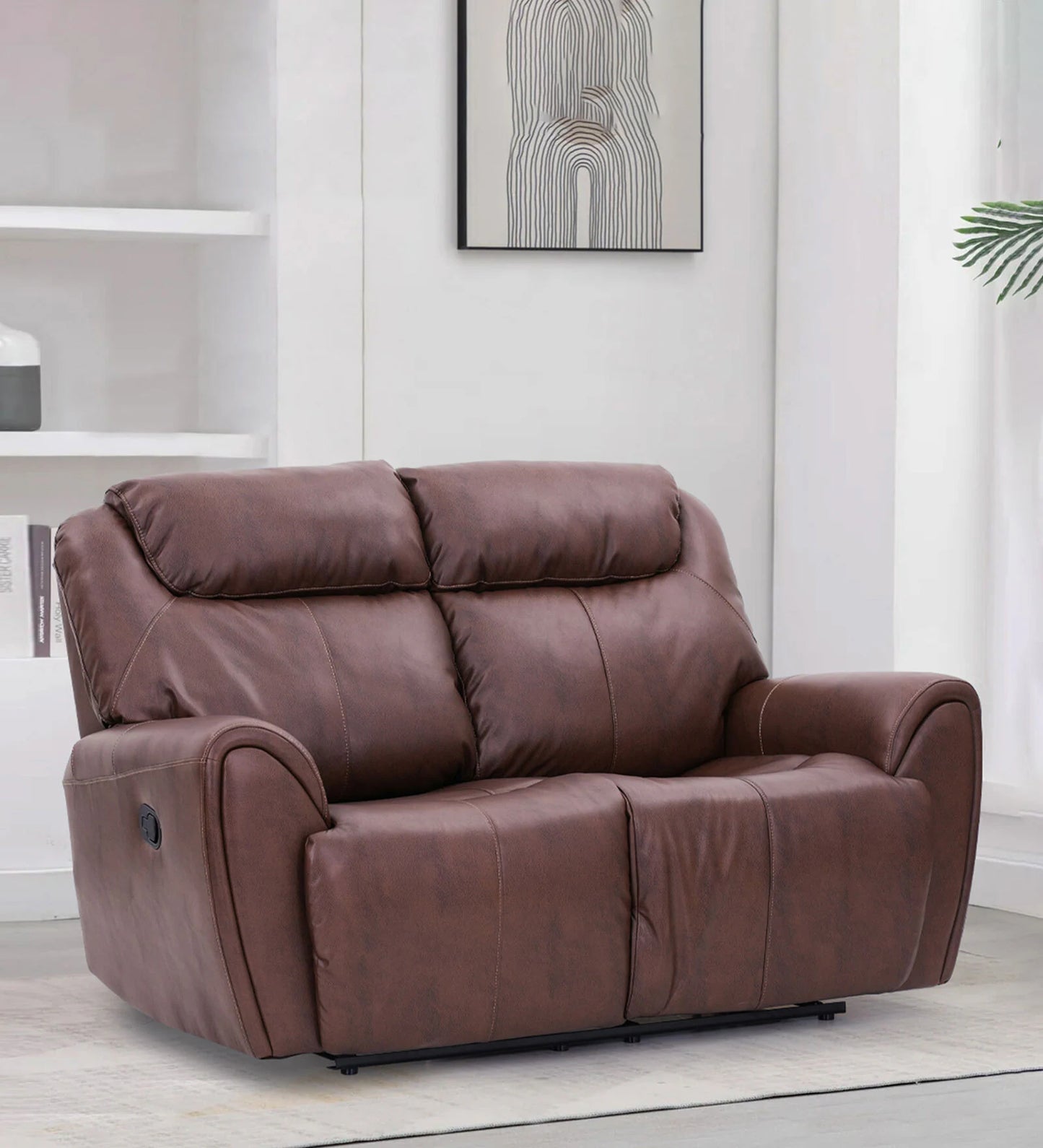 Muar Two-Seater Leatherette Recliner - On Wood Products