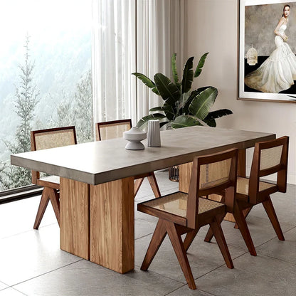 Farmhouse Natural Wooden Dining Table - On Wood Products