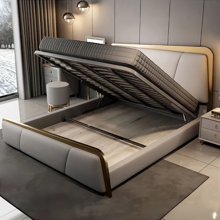 Aston Golden Luxury Bed - On Wood Products