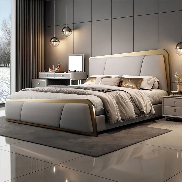 Aston Golden Luxury Bed - On Wood Products