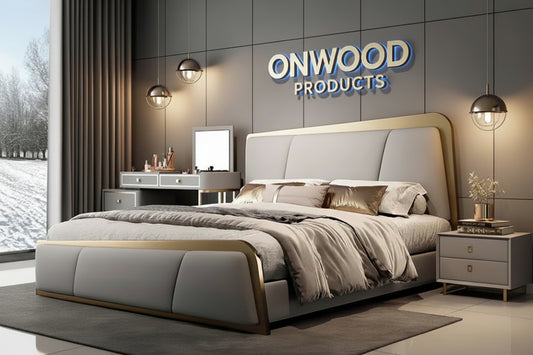 Aston Golden Luxury Bed - On Wood Products