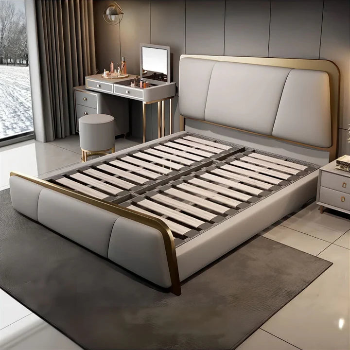 Aston Golden Luxury Bed - On Wood Products