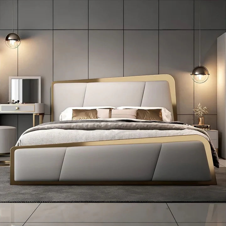 Aston Golden Luxury Bed - On Wood Products